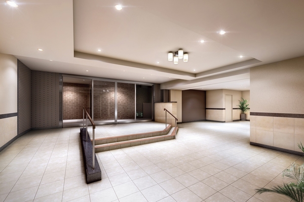 A combination of such as granite and border tile, Fine entrance hall, such as the hotel (Rendering)
