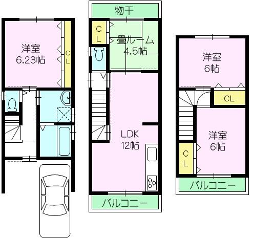 Floor plan. 27,800,000 yen, 4LDK, Land area 66.16 sq m , If building area 84.24 sq m now Floor can be changed