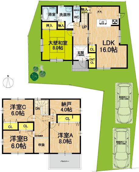 Compartment figure. Land price 26,230,000 yen, Land area 153.48 sq m