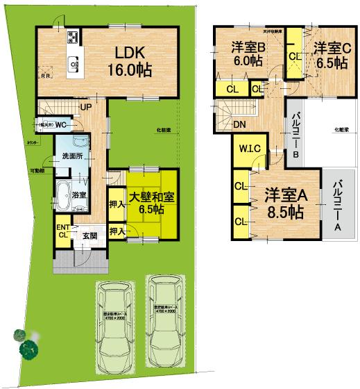 Compartment figure. Land price 36,080,000 yen, Land area 166.81 sq m