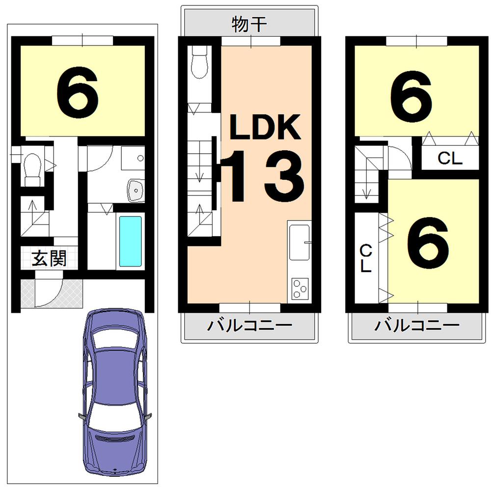 Building plan example (floor plan). Building plan example Building price 12,650,000 yen, Building area 72.45 sq m
