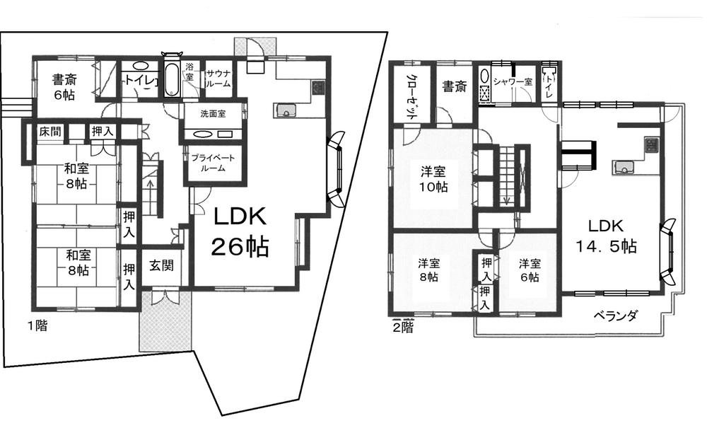 Floor plan. 52,800,000 yen, 6LDK + S (storeroom), Land area 253.25 sq m , Building area 248.51 sq m