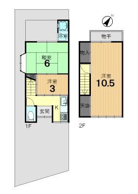 Floor plan. 15.2 million yen, 3K, Land area 68.72 sq m , Building area 46.71 sq m