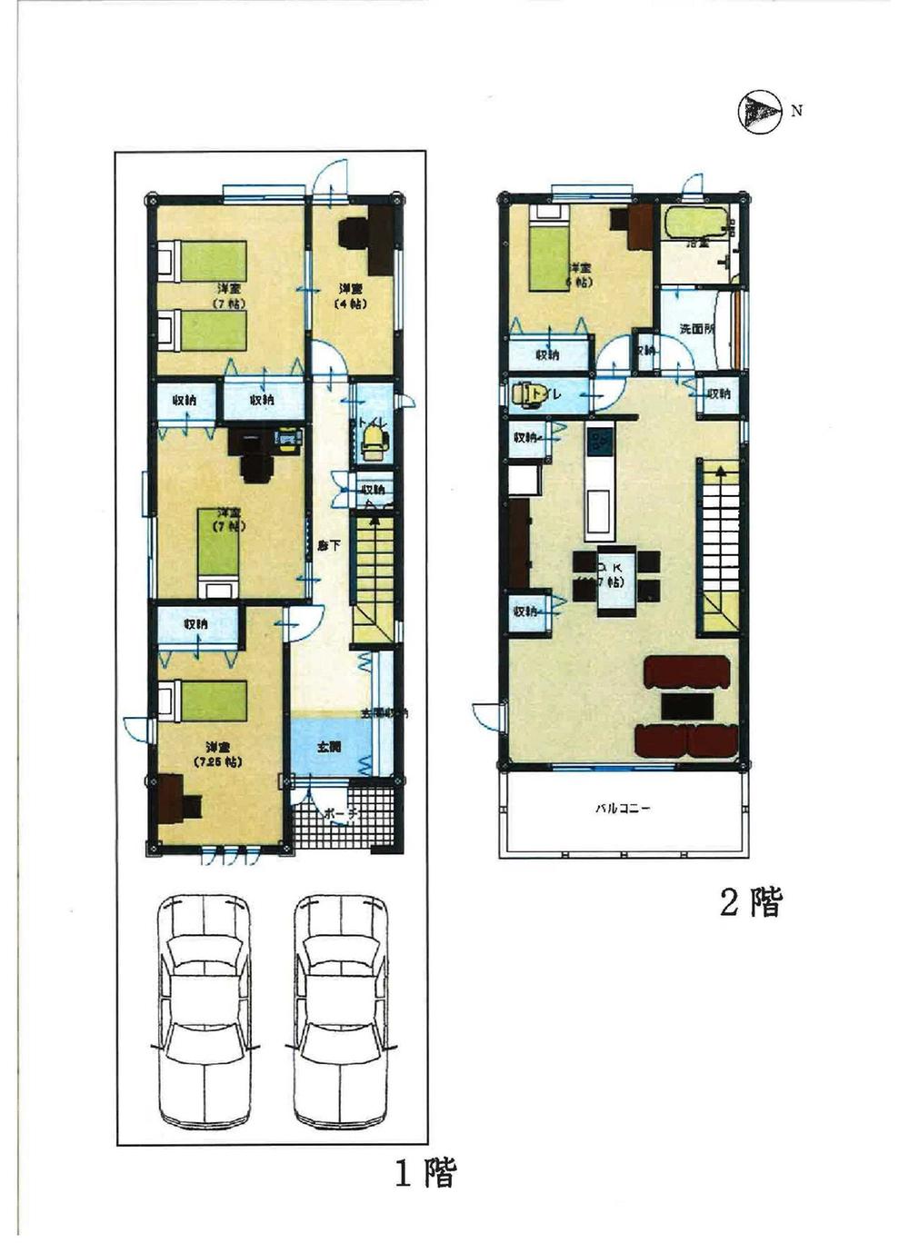 Floor plan. 39,800,000 yen, 4LDK, Land area 131.75 sq m , Building area 124.27 sq m