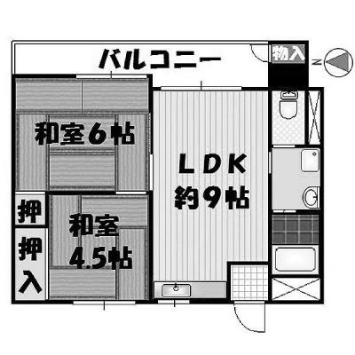 Floor plan. 2DK, Price 8.5 million yen, Occupied area 41.49 sq m