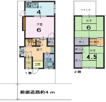 Floor plan. 9 million yen, 3DK, Land area 53.68 sq m , Building area 46.54 sq m floor plan