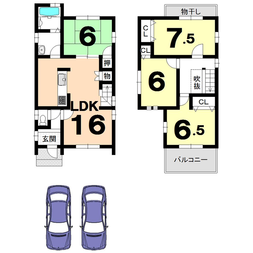 Floor plan. 43,480,000 yen, 4LDK, Land area 144.14 sq m , Building area 94.4 sq m