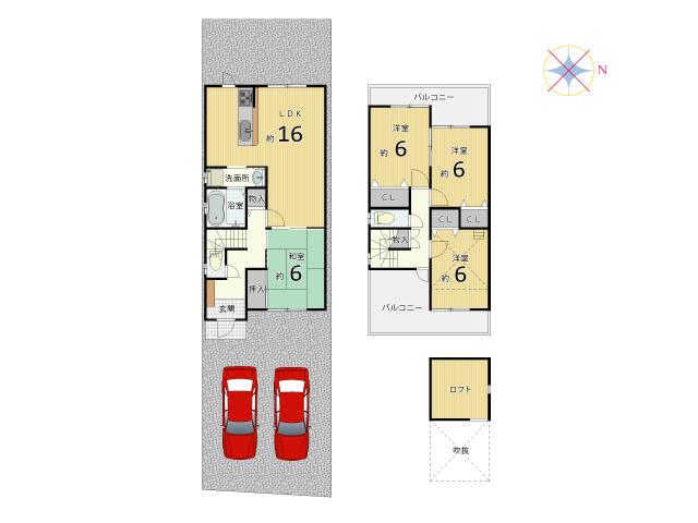 Floor plan. 37.5 million yen, 4LDK, Land area 117.06 sq m , Building area 93.78 sq m