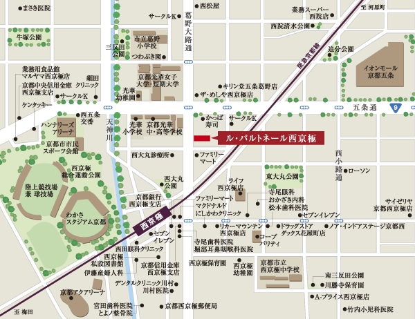 Surrounding environment. Large shopping mall, Stroll ・ Familiar park, such as jogging can enjoy. It is fulfilling life environment to support the day-to-day life in delicate (local guide map)