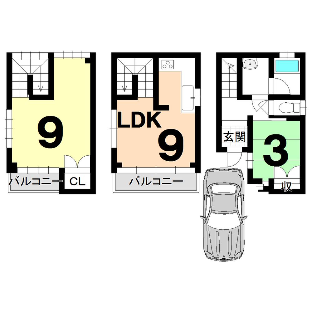 Floor plan. 21,800,000 yen, 2LDK, Land area 44.36 sq m , Building area 73.01 sq m