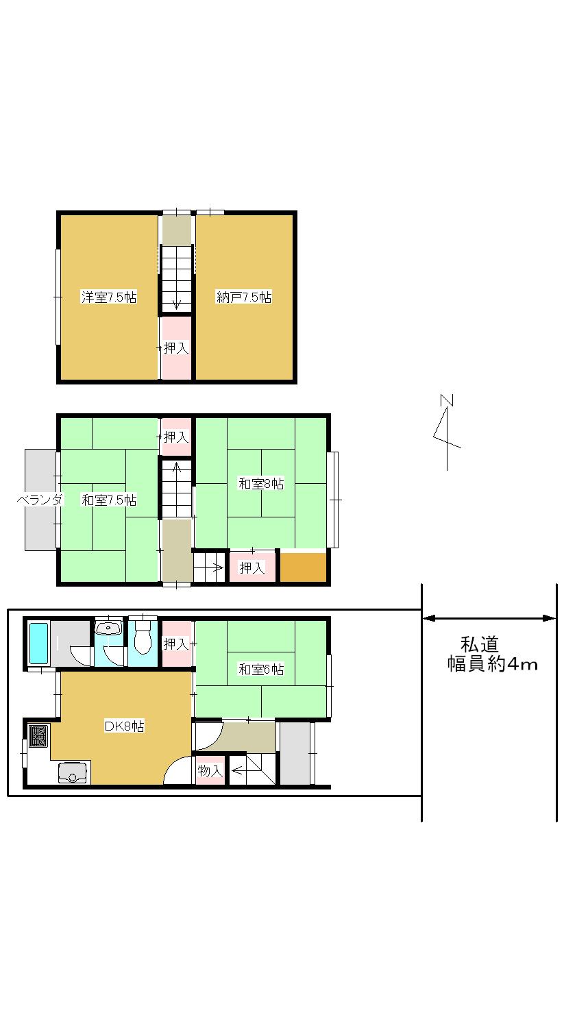 Floor plan. 16,900,000 yen, 5DK, Land area 43.52 sq m , Building area 81.96 sq m