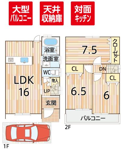 Compartment figure. Nissan Kuore until Uzumasa shop 261m