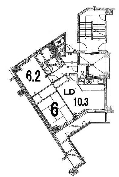 Floor plan. 2LDK, Price 9.8 million yen, Occupied area 54.88 sq m , Balcony area 11.18 sq m