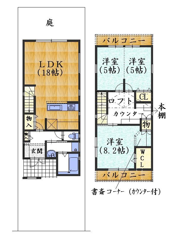 Floor plan. 34,800,000 yen, 3LDK + S (storeroom), Land area 94.79 sq m , Building area 89.91 sq m