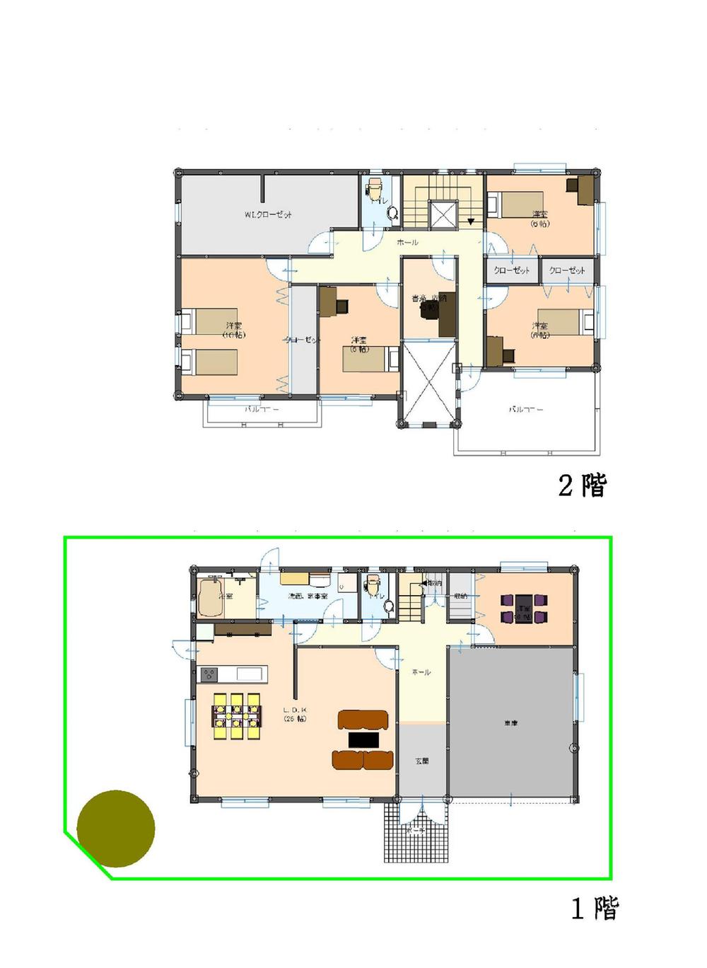 Floor plan. 79,800,000 yen, 5LDK + S (storeroom), Land area 233.86 sq m , Building area 202.88 sq m floor plan