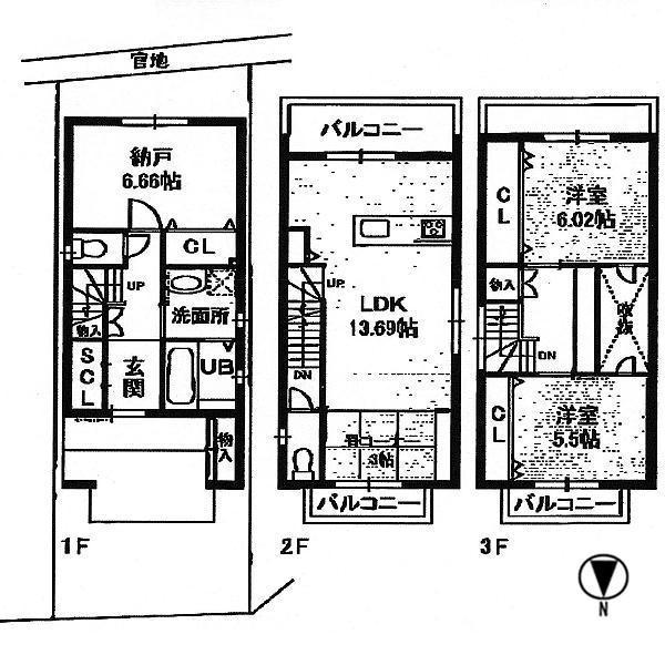 Floor plan. 28.8 million yen, 2LDK+S, Land area 63.43 sq m , Building area 95.1 sq m