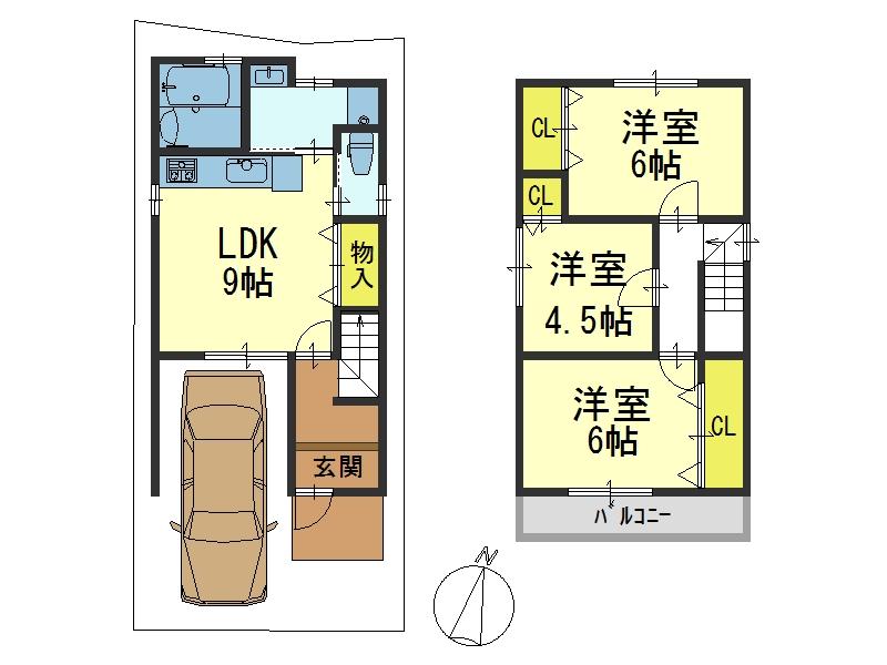 Floor plan. 23 million yen, 3LDK, Land area 59.72 sq m , Building area 69.95 sq m floor plan