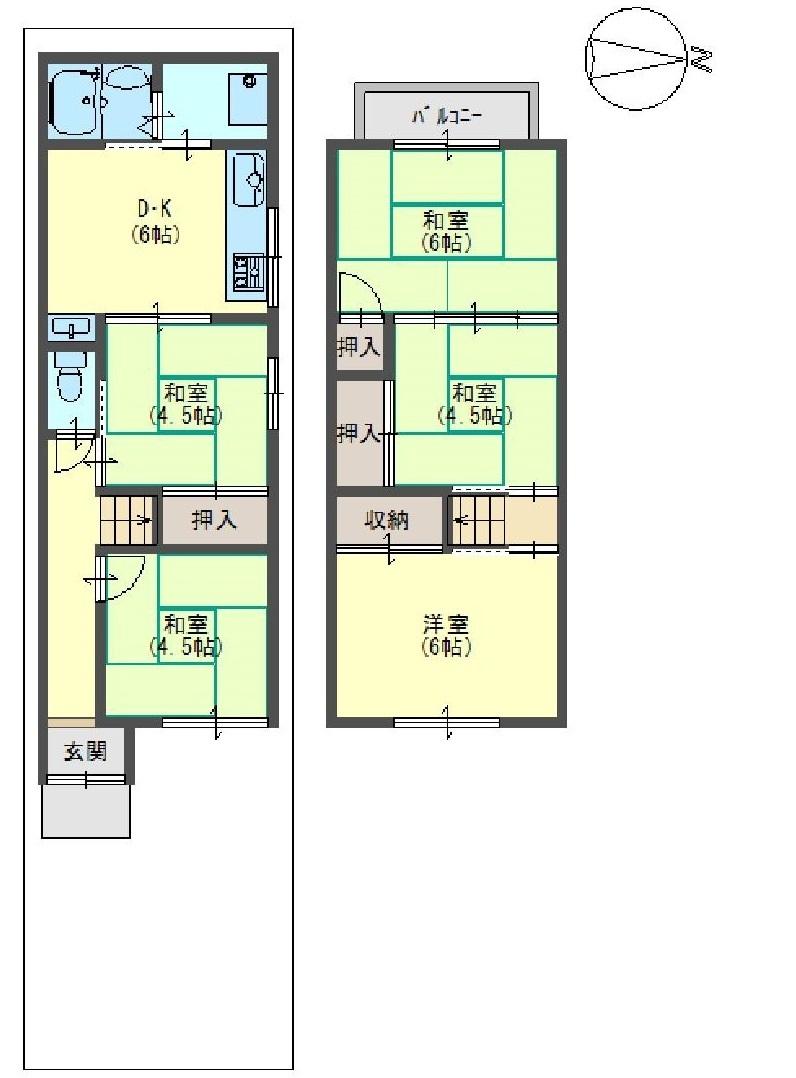 Floor plan. 6.9 million yen, 5DK, Land area 52.76 sq m , Building area 62.72 sq m