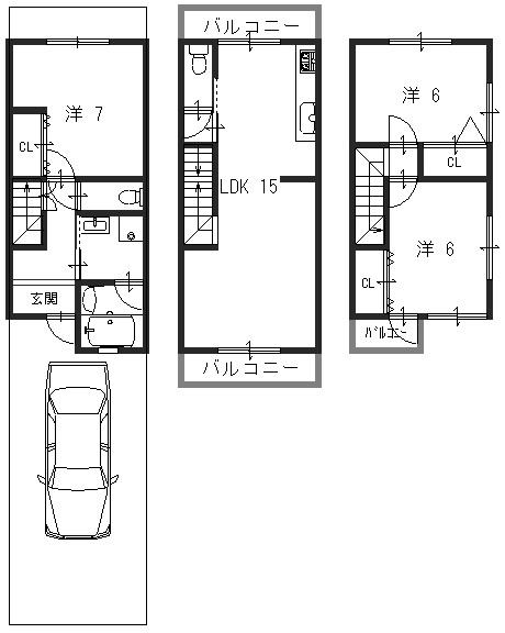 Floor plan. 19,800,000 yen, 3LDK, Land area 56.67 sq m , Building area 79.42 sq m floor plan drawings