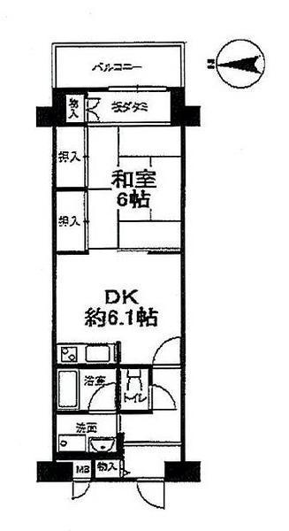 Floor plan. 1DK, Price 5.2 million yen, Occupied area 42.92 sq m , Balcony area 5.18 sq m