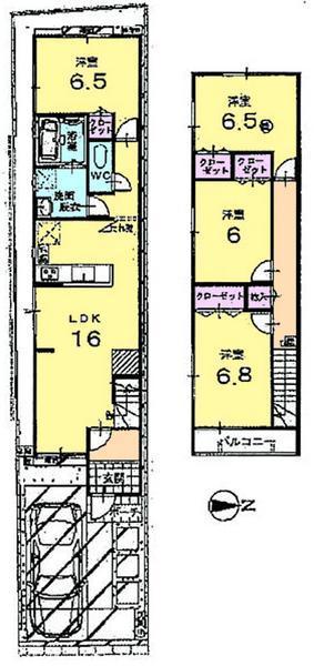 Floor plan. 26,800,000 yen, 4LDK, Land area 96.64 sq m , Building area 100.2 sq m