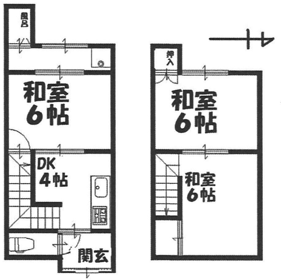 Floor plan. 6.8 million yen, 3DK, Land area 60.67 sq m , Building area 44.98 sq m
