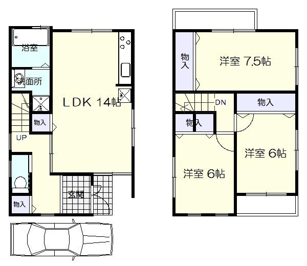 Floor plan. 24,650,000 yen, 3LDK, Land area 71.35 sq m , Building area 82.08 sq m