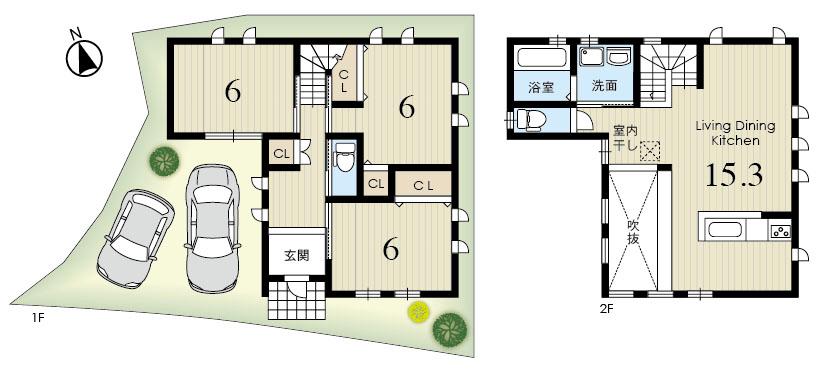 Building plan example (floor plan). "Sky Kireizumu" is, This method of house building that Royal Building Products is to provide.