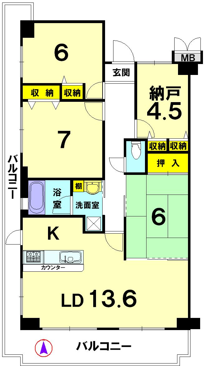 Floor plan. 3LDK + S (storeroom), Price 13.4 million yen, Occupied area 86.39 sq m , Balcony area 20.56 sq m