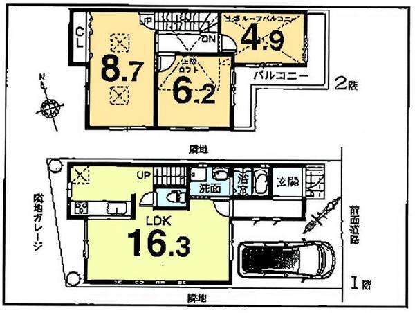 Floor plan. 21,800,000 yen, 3LDK, Land area 65.25 sq m , Building area 78.2 sq m