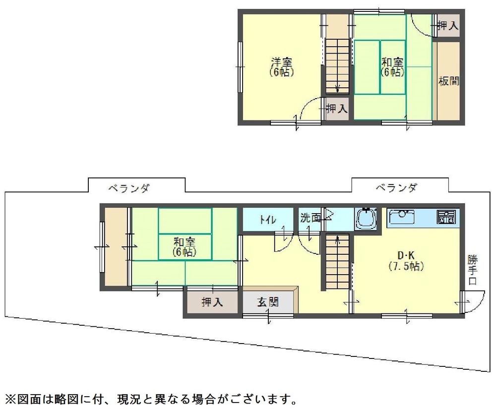 Floor plan. 12.8 million yen, 3DK, Land area 84.15 sq m , Building area 70.37 sq m