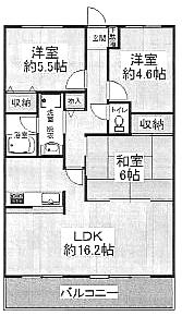 Floor plan. 3LDK, Price 10.8 million yen, Occupied area 64.39 sq m , Balcony area 11.52 sq m