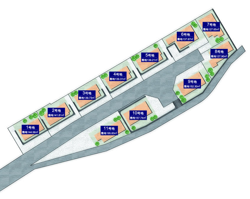 The entire compartment Figure. Streets that were also wide spacious charming frontage as the value of real estate in the wide span compartment design. So can not pass through the front road 6m is a security and safety and functional shape.