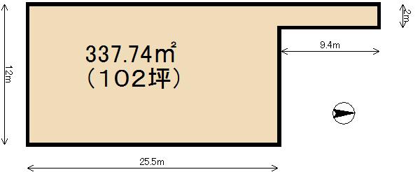 Compartment figure. Land price 35,750,000 yen, Land area 337.74 sq m building (2 units apartment) dismantling vacant lot passes