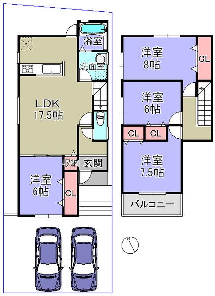 Floor plan. 23.8 million yen, 4LDK, Land area 131.31 sq m , Building area 104.34 sq m