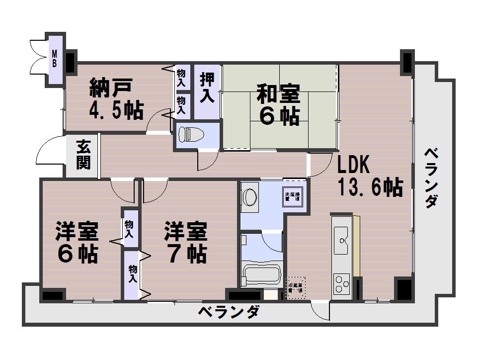 Floor plan. 4LDK, Price 13.4 million yen, Occupied area 86.39 sq m , Balcony area 20.56 sq m