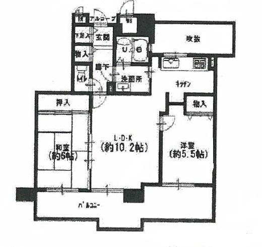 Floor plan. 2LDK, Price 11.3 million yen, Occupied area 59.22 sq m , Balcony area 10.15 sq m square room. Good view.