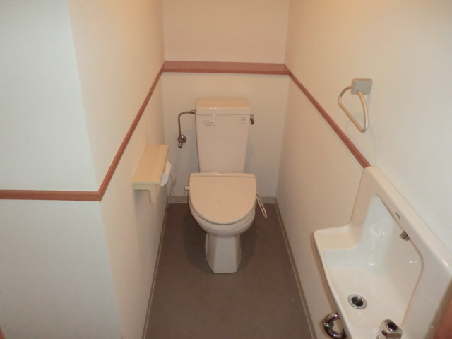 Toilet. The photograph is a separate room.
