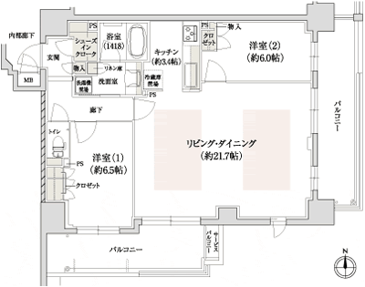 Floor: 2LDK, occupied area: 80.15 sq m, Price: 40,623,000 yen