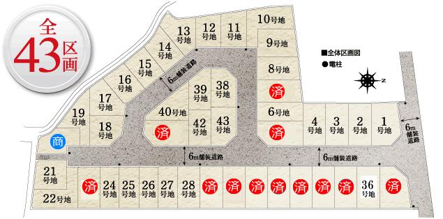 The entire compartment Figure. Town of the total 43 compartments! It is safe in the subdivision within the 6m paved road ☆ 