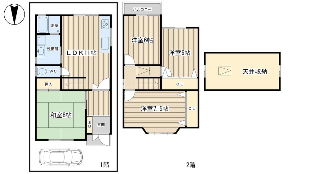 Floor plan. 15.8 million yen, 4LDK, Land area 78.1 sq m , It is a building area of ​​89.1 sq m popular 4LDK! 