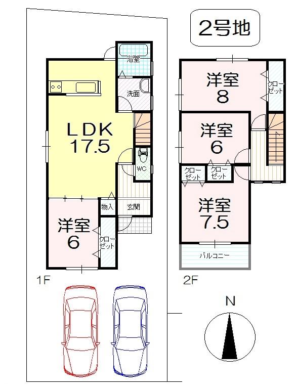 Floor plan. (No. 2 locations), Price 23.8 million yen, 4LDK, Land area 131.31 sq m , Building area 102.68 sq m