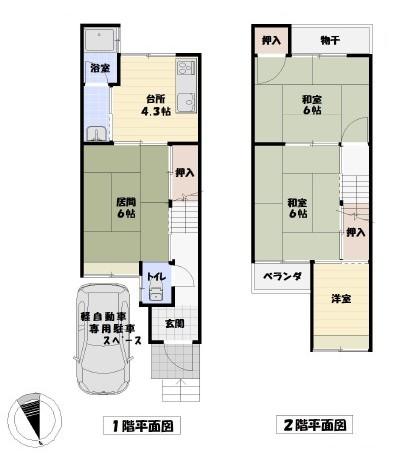 Floor plan. 7.8 million yen, 3DK, Land area 40.64 sq m , Building area 48.54 sq m