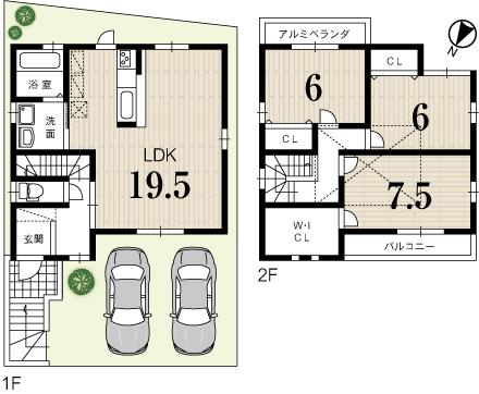Floor plan. (No. 8 locations), Price 25,640,000 yen, 3LDK+S, Land area 99.37 sq m , Building area 93.96 sq m