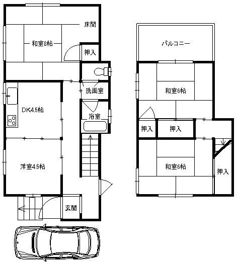 Floor plan. 14.8 million yen, 4DK, Land area 106.42 sq m , Building area 71.86 sq m