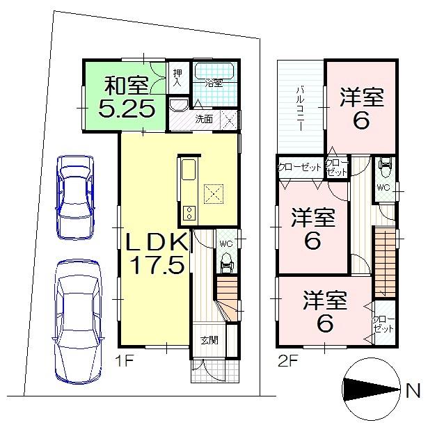 Floor plan. 29,800,000 yen, 4LDK, Land area 109.67 sq m , Building area 95.58 sq m