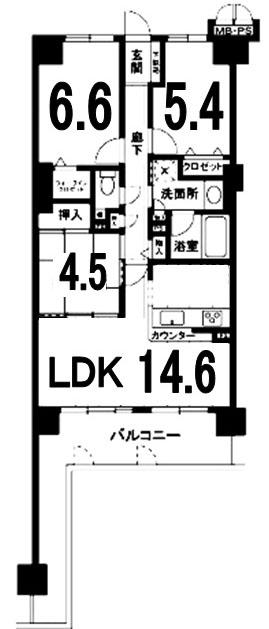 Floor plan. 3LDK, Price 23 million yen, Occupied area 71.92 sq m , Balcony area 17.16 sq m