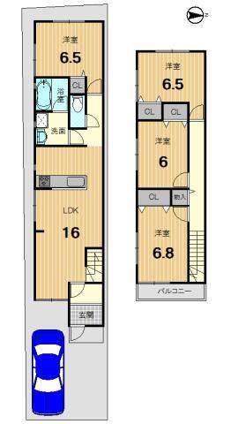 Floor plan. 26,800,000 yen, 4LDK, Land area 105.58 sq m , Building area 100.2 sq m