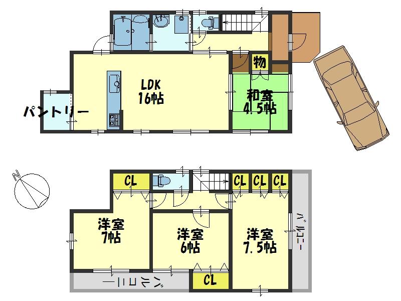 Other building plan example. Building plan example (No. 1 place) building price 16.6 million yen, Building area 100.19 sq m