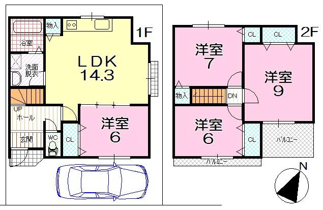 Floor plan. 25,800,000 yen, 4LDK, Land area 86.3 sq m , Building area 84.04 sq m